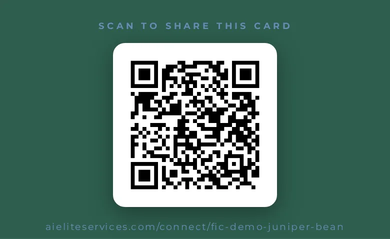 QR code section on the demo card